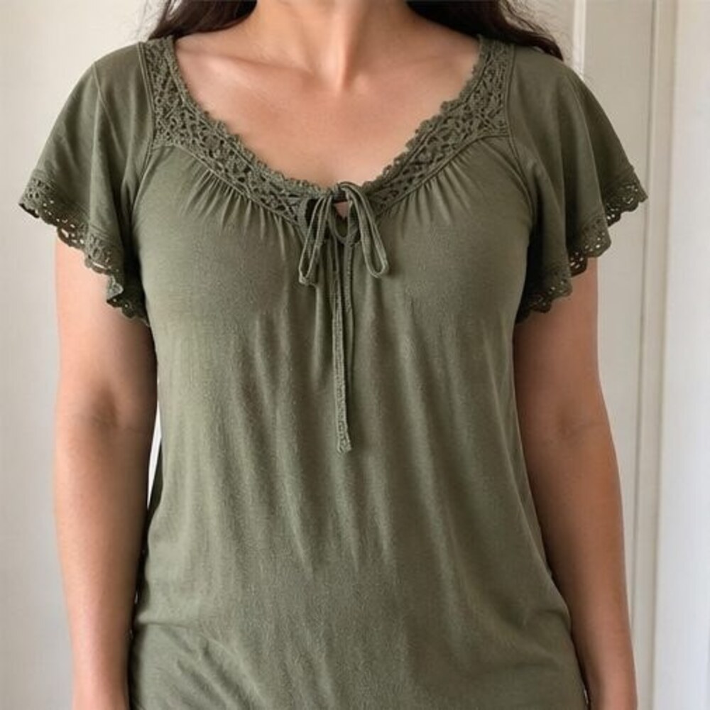 Olive Button Blouse - Picture 2 of 6